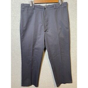 Vintage PERMA-PREST Full Fit Men's Navy Blue Flat Front Work Pants W36 L28 USA